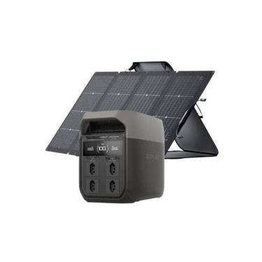 Imagem de Kit Estação de Energia Ecoflow Delta 3 Com Painel Solar Dobrável 220W Carregamento Solar, Veicular, CA e IP68