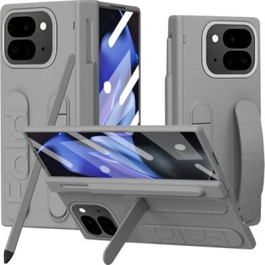 Imagem de NINKI Capa para celular S Pen para Google Pixel 10 Pro Fold com alça e protetor de tela, capa rígida e fina com suporte para dedo + proteção de dobradiça para Google Pixel Pro 10 Fold capa de telefone