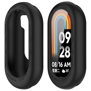 Imagem de LOKEKE Capa protetora compatível com Xiaomi Band 10, capa protetora de silicone para relógio compatível com Xiaomi MI Band 10/9/8 (preto)