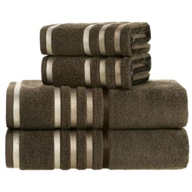 Imagem de Jogo Toalha de Banho Karsten Gigante Fio Penteado 4 Peças, Gris