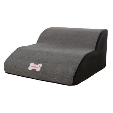 Imagem de Generic Escadas de cachorro para cães pequenos, degraus para cães para cama alta, confortável, macio, não deslizante, 2 degraus de estimação para gatos, Cinza