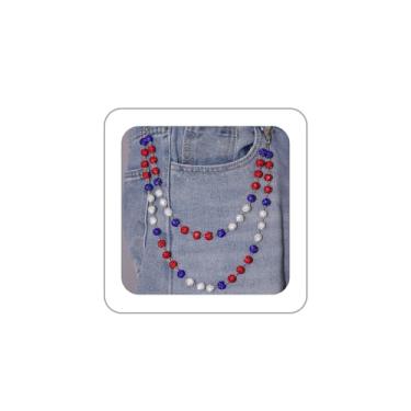 Imagem de LKingel Correntes para calças para homens e mulheres punk beisebol corrente gótica hip hop rock bolso corrente bola diamante camadas jeans corrente para mulheres, 20.8IN, Liga metálica, Sem Pedra