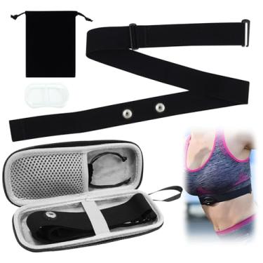 Imagem de Heart Rate Monitor Chest Strap Compatible with Polar H10 H9 H7 Wahoo Garmin, Adjustable Waterproof Replacement Band with Crystal Velvet Storage Case, Pill Box & Carry Pouch for Fitness Enthusiasts