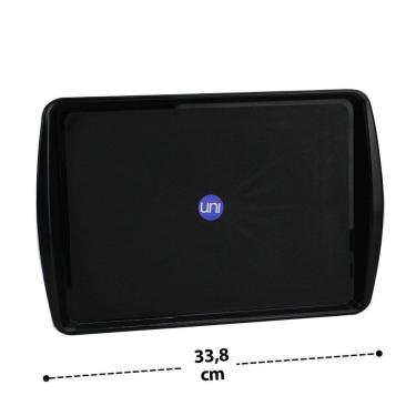 Imagem de Bandeja de Plástico 22,5x33,8cm Retangular Preta - Tudo em Caixa