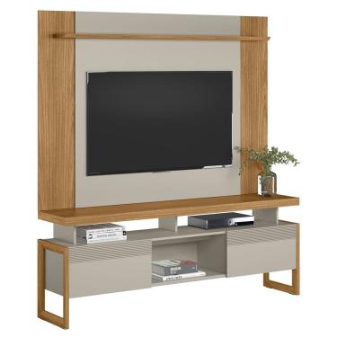 Imagem de Painel TV 55 Pol Lana e Rack 180cm Agata Nature/Off Flex L06 - Mpozenato