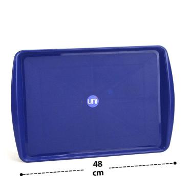 Imagem de Bandeja 33x48cm de Plástico Retangular Azul - Tudo em Caixa