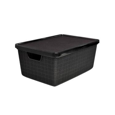 Imagem de CAIXA ORGANIZADORA JUTTA C/TAMPA PRETO 6 LITROS