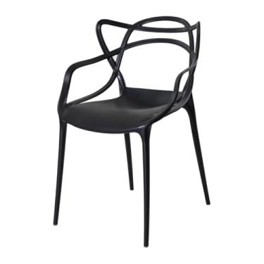 Imagem de Cadeir Empilhável para Sala de Jantar e Varanda – Polipropileno Resistente Design Moderno e Fácil Limpeza (Preto)