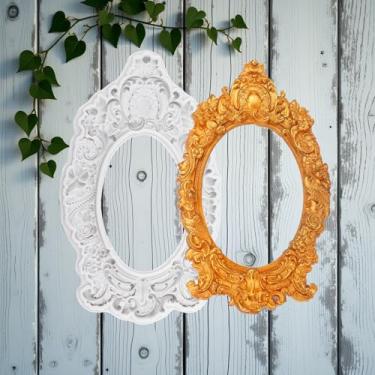 Imagem de Moldura barroca moldes de silicone molduras para fotos molde de fondant moldura vintage moldes de chocolate para decoração de bolos topo de cupcake doces açúcar artesanato pasta de goma argila