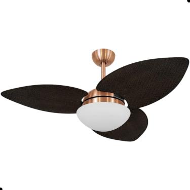 Imagem de Ventilador de Teto Dormamu Cobre 3 Pás Palmae Tabaco 127V com Controle