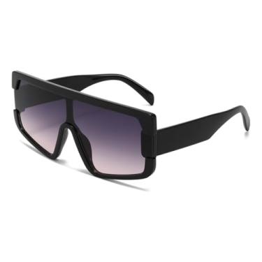 Imagem de Óculos de sol com armação transparente, coloridos e claros, multicoloridos, com proteção solar, ideais para ciclismo, ambientes internos e externos. (PRETO)