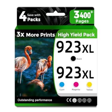 Imagem de Cartuchos de tinta 923XL 923e compatíveis com impressoras HP 923 XL 8130e 8135e para HP923XL Black Color Combo HP923 para OfficeJet Pro 8138e 8139e 8125e 8122e 8120 8130 8124e Preto Ciano Magenta