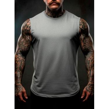 Imagem de Regata Masculina Machão Streetwear Lisa Casual Básicas 3008 - Camisa O