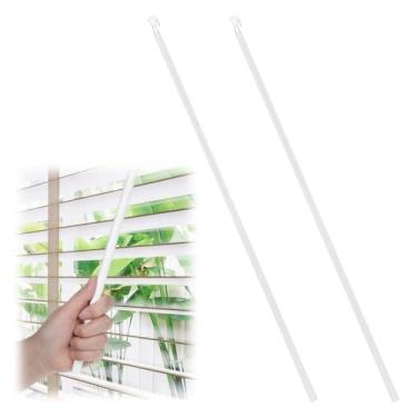 Imagem de 2 peças de substituição de varinha cega com gancho, substituição de haste destacável para persianas, 58,4 cm de substituição para persianas verticais, cortinas sem fio e mais