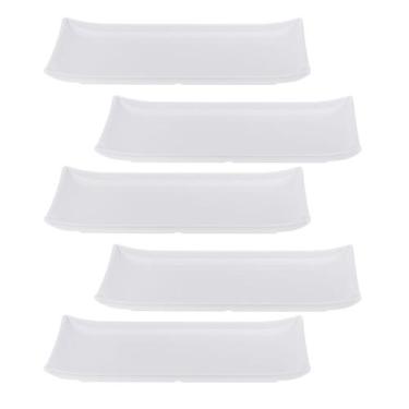 Imagem de Kit Cinco Travessa de Melamina Retangular com canto 36,4 x 20,2 x 3,3 