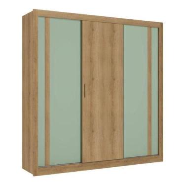 Imagem de Guarda Roupa Casal Ibiza 3 Portas Capuccino Menta Flex - Thb - THB MÓV
