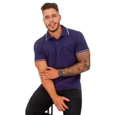 Imagem de Blusas Gola Polo Masculinas com Bolso Algodão - RS, GG