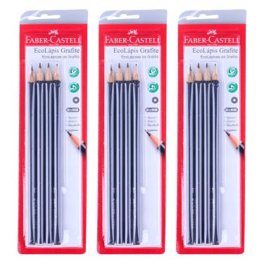 Imagem de Kit de Lápis Grafite Faber-Castell Max Preto Nº2 com 12 Unidades