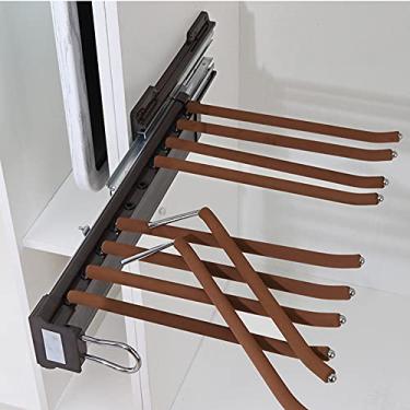 Imagem de Rack retrátil para pendurar no armário - cabides e organizador de calças, armazenamento lateral com economia de espaço para toalhas, cachecóis e acessórios - Maximize o espaço do armário