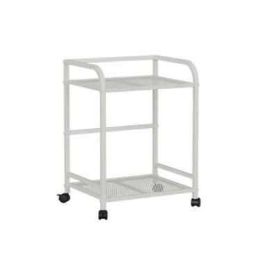 Imagem de Prateleira de impressora para escritório, casa, suporte de torre, suporte de CPU embaixo da mesa com rodízios bloqueáveis, carrinho de PC resistente para mesa de jogos, acessórios de PC (branco)