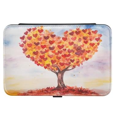 Imagem de Burbuja Caixa de joias de viagem com coração de dia dos namorados, presente para mulheres e meninas, estojo de joias portátil de couro PU organizador para brincos, anéis, colares e pulseiras