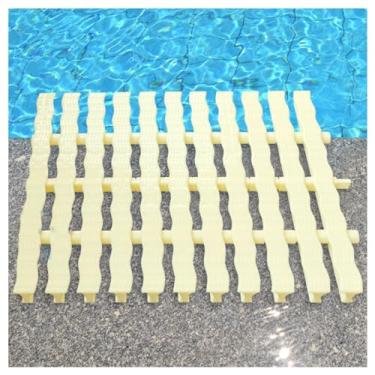 Imagem de Grade de drenagem de piscina durável, tiras de cobertura de canal de 30 x 100 cm, grade de calha de banheiro emendável para transbordamento de água, conjunto de 10 peças para drenagem eficiente