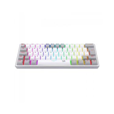 Imagem de Teclado Mecânico Gamer Redragon Fizz Branco e Cinza - Switch Azul