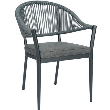 Imagem de Cadeira em Aluminio e Corda Náutica em Polietileno para Área Externa Amalfi Grafite
