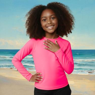 Imagem de Camisa Térmica Infantil Menina Manga Longa Proteção Solar Segunda Pele