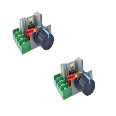 Imagem de Kit 2 Controlador Velocidade 2000w 50-220v 25a PWM Dimmer - ATMX