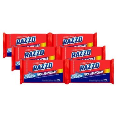 Imagem de 6 Tira Manchas Razzo Roupas Coloridas Delicadas Barra 150g