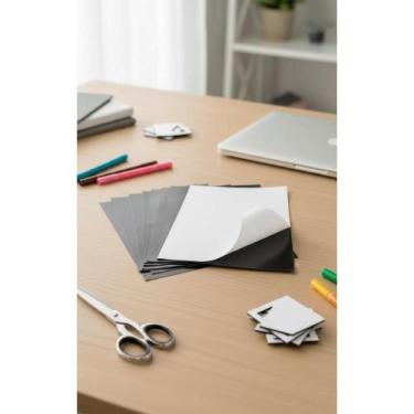 Imagem de 10 Folhas Manta Imã A4 0,3mm Adesivada Preta Liso - Congratulations St