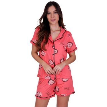 Imagem de Pijama Americano Manga Curta com Gola e Short Estampado Anastácia- c11