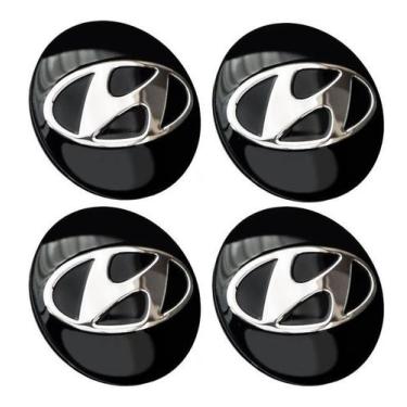 Imagem de Jogo 4 Calota Meio Centro Roda Hyundai I30 2007 até 2019 Preto 59mm - 