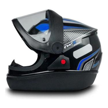 Imagem de Capacete Fechado Moto viseira Automático Fw3 Motoboy , Azul