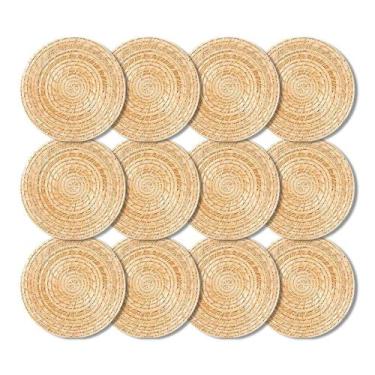 Imagem de Kit 12 Unidades Sousplat Redondo Natural Rattan 32Cm Rafimex