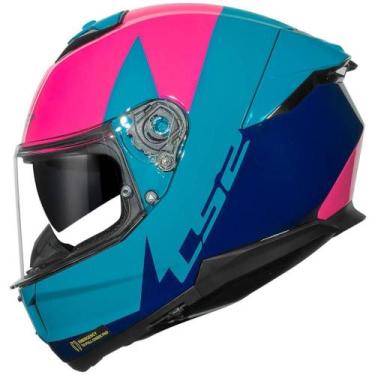 Imagem de Capacete LS2 Stream II FF808 Thunderbiz, Azul/Rosa, 56