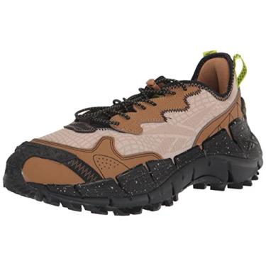 Imagem de Reebok Zig Kinetica II Edge Tênis de corrida esportivo masculino, Bege moderno/sépia/preto, 11 Women/9.5 Men