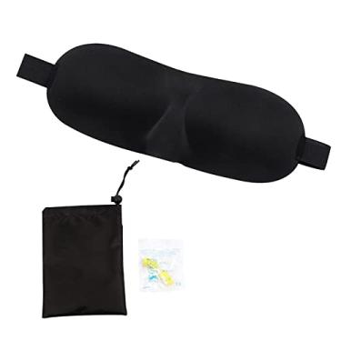Imagem de Qudai Conjunto de máscara para dormir e tampões para os ouvidos com alças ajustáveis para dormir na soneca em viagem BD