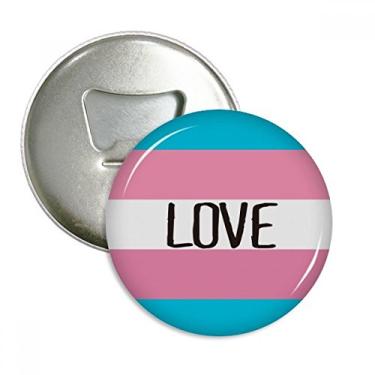Imagem de Love Transgender LGBT Abridor de garrafas com ímã de geladeira emblema multifuncional