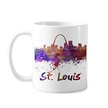 Imagem de Caneca em aquarela St.Louis America City cerâmica cerâmica xícara de café porcelana louça