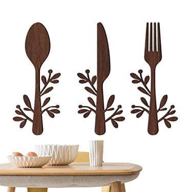 Imagem de paregarfo - garfo e colher decoração arte pare| Decoração placas suspensas em forma garfo para casa, cozinha e sala jantar Shrigm