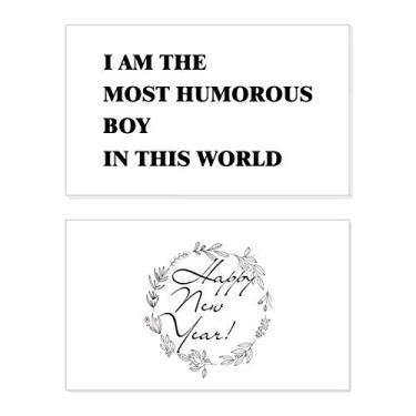 Imagem de Cartão de felicitações I Am The Humorous Boy New Year Festival Bless Message Present