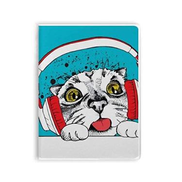 Imagem de Fone de ouvido vermelho branco proteção para gatos amantes de animais de estimação, capa macia diário