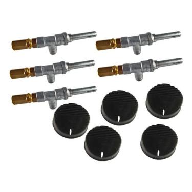 Imagem de Kit Registro/Ramal Chapa De Lanche Com Injetor + Botão 5pçs