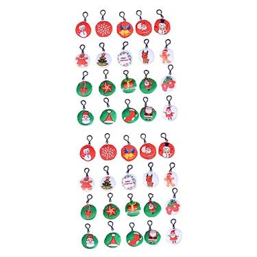 Imagem de Amosfun 40 Peças chaveiros de natal enchimento de saco de natal charme do telefone Chaveiro de Natal Chaveiro de pelúcia de Natal porta-chaves chaveiros de presente de natal