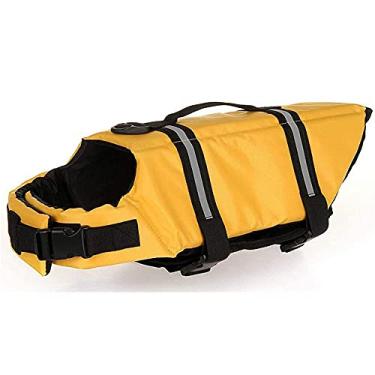 Imagem de Colete salva-vidas para cães, ajustável, salva-vidas, roupa de banho, colete refletor de segurança com alça