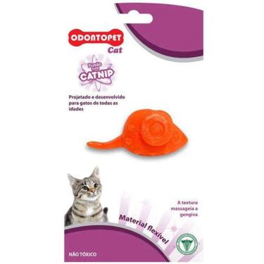 Imagem de Brinquedo para gato Rato com Catnip Odontopet Mouse Ratinho Infused Catnip Laranja para Gatos