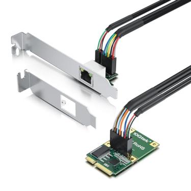 Imagem de Placa de rede H!Fiber Mini PCIe 2.5G Ethernet, controlador Realtek RTL8125, porta RJ45 única de 10/100/1000/2500 Mbps, placa de rede de 2,5 Gb com luz LED e cabo de 300 cm, interface Mini Pice, não