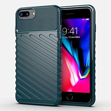Imagem de Capa para Apple iPhone 8 Plus, capa de material de fibra de carbono, suave antiderrapante, macia, anti-impressões digitais, capa totalmente protetora para Apple iPhone 8 Plus